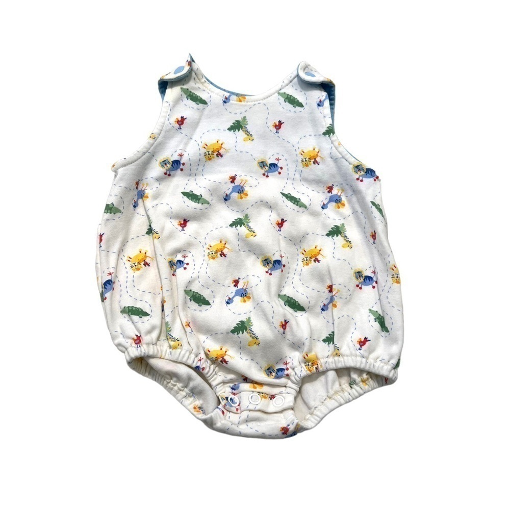 Vintage Honey Pot Baby Girls' Boys' Size 3 Months Bodysuit Overalls White Lion